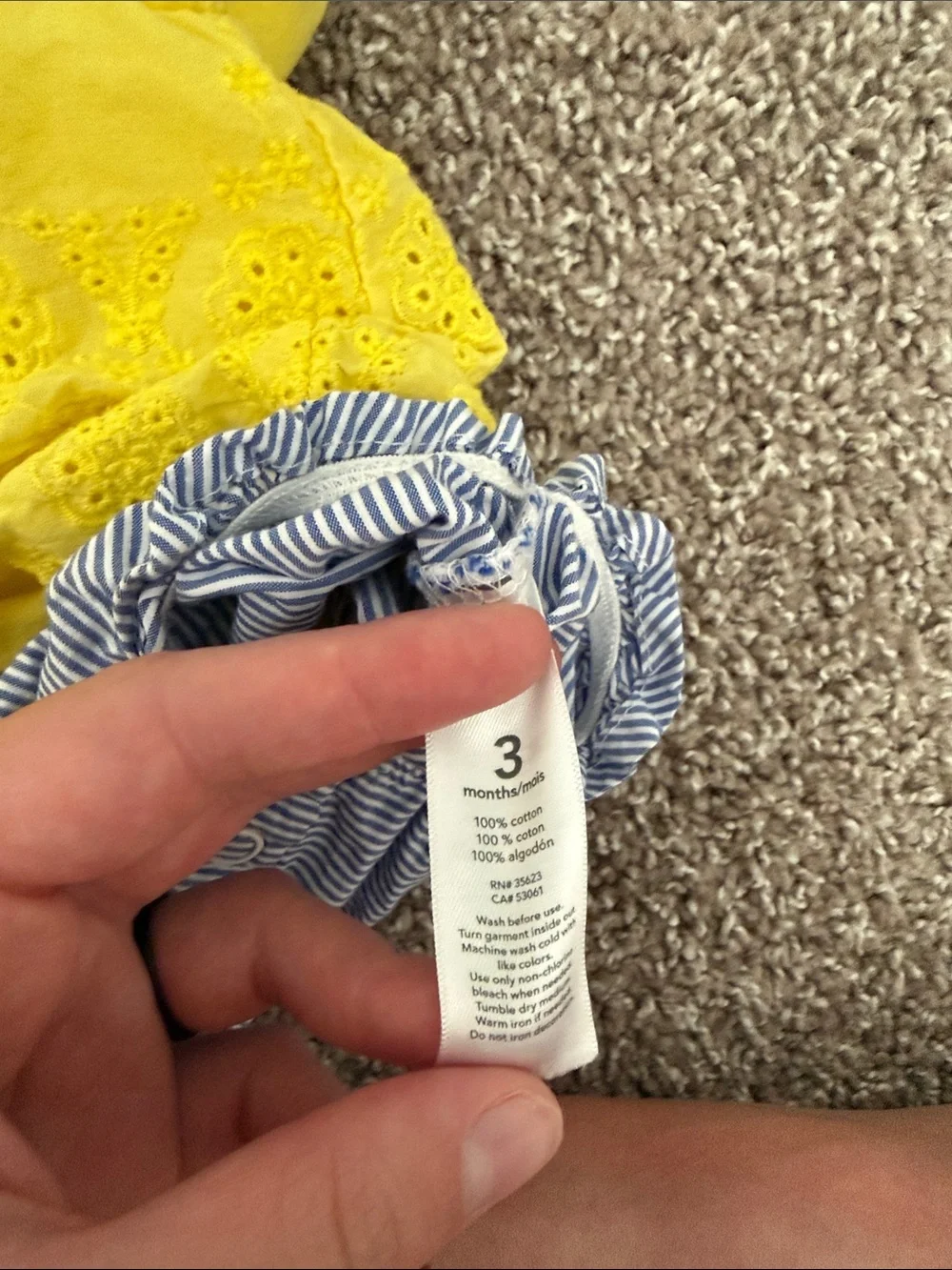 Yellow Eyelet Baby Dress Romper Carter’s